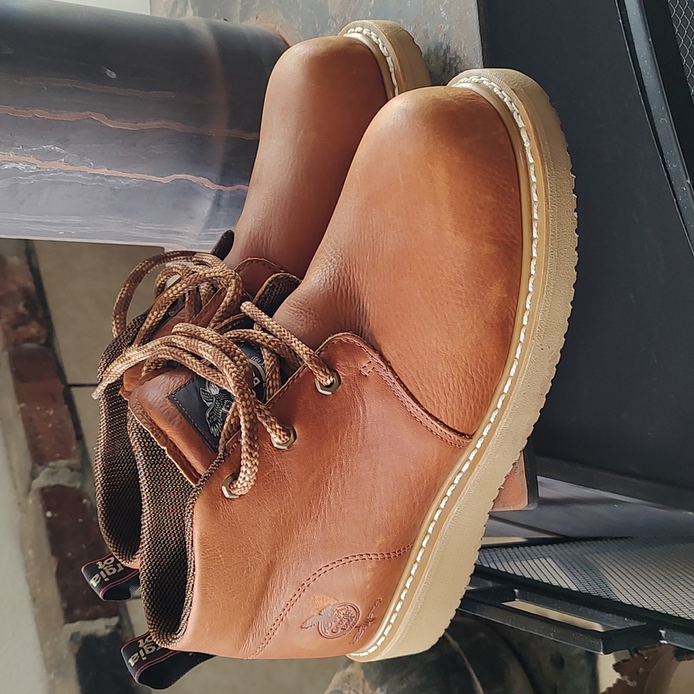 Georgia Boots Farm & Ranch Chukka Work Boots In Barracuda Gold Sz 8.5W